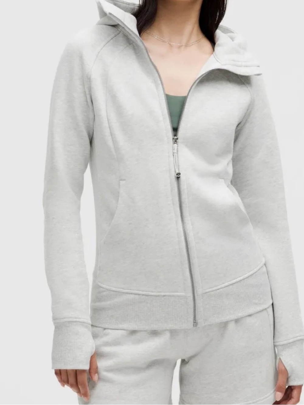 lululemon Light Gray Scuba Hooded full zip